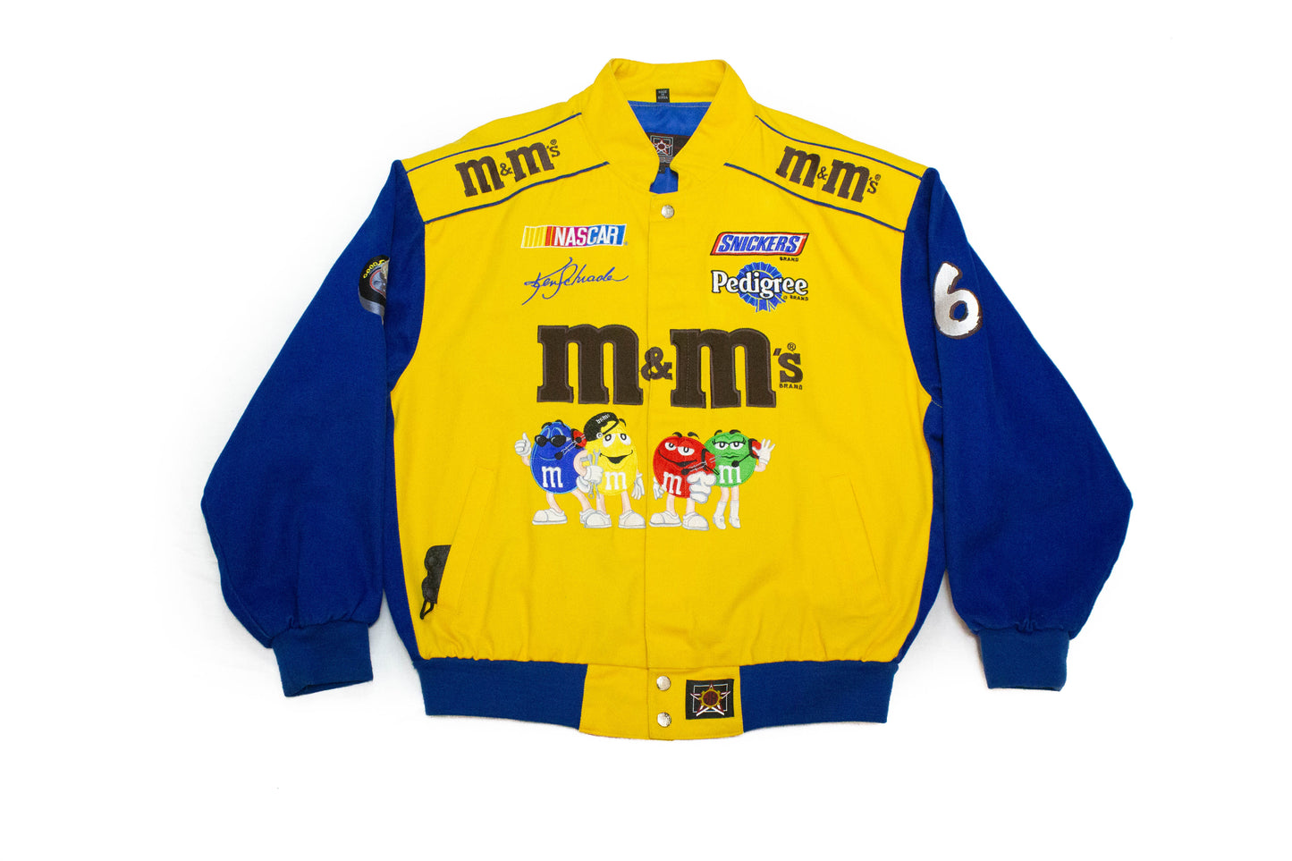 Vintage M&M's Nascar Racing Jacket Autographed By "Ken Schrader"