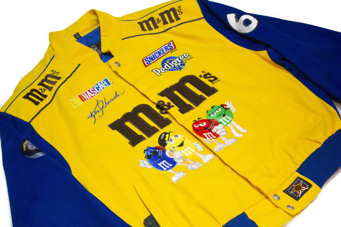 Vintage M&M's Nascar Racing Jacket Autographed By "Ken Schrader"