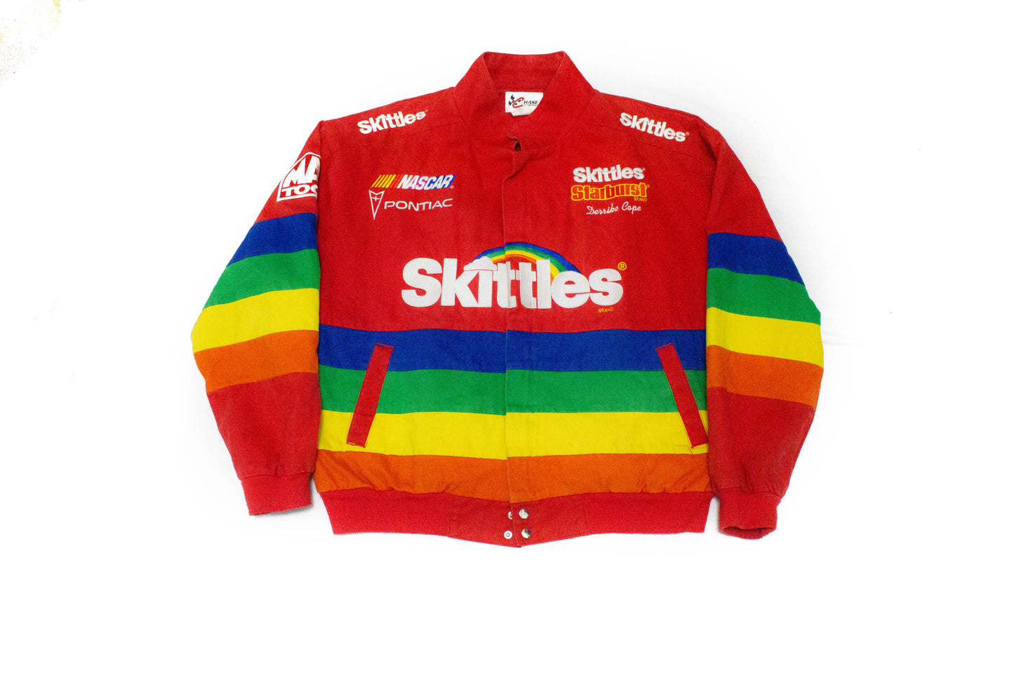 Vintage Derrike Cope "Skittles" Rainbow Nascar Racing Jacket