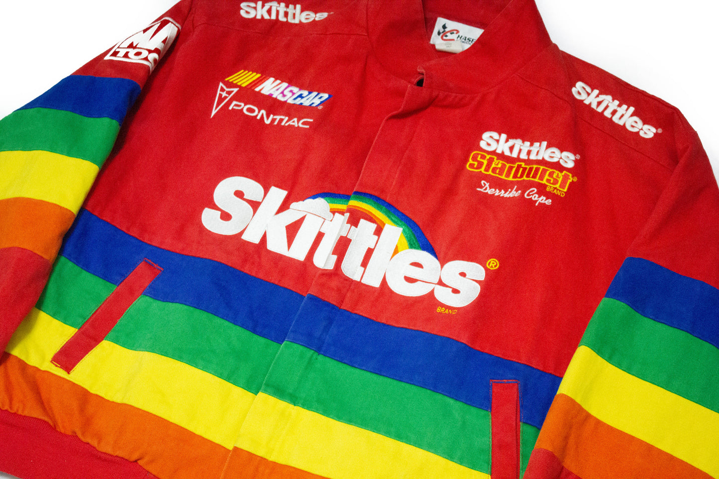 Vintage Derrike Cope "Skittles" Rainbow Nascar Racing Jacket